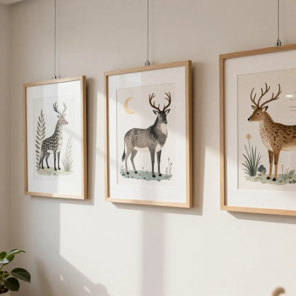 Winter wildlife collection featuring snow-covered animals
