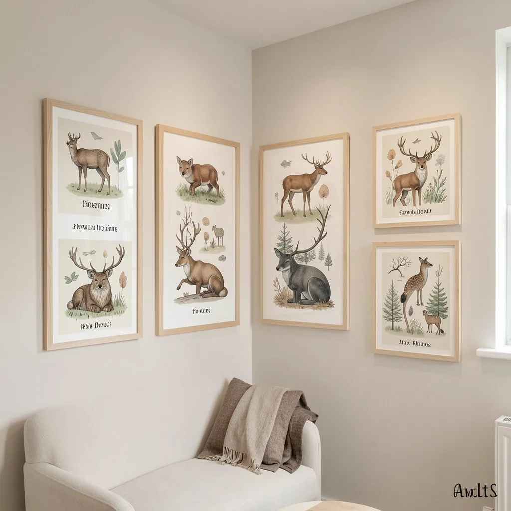 Elk in forest clearing illustration